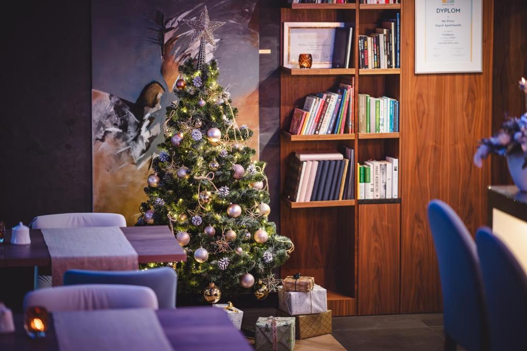 Posezení v ubytování My Story Sopot Apartments