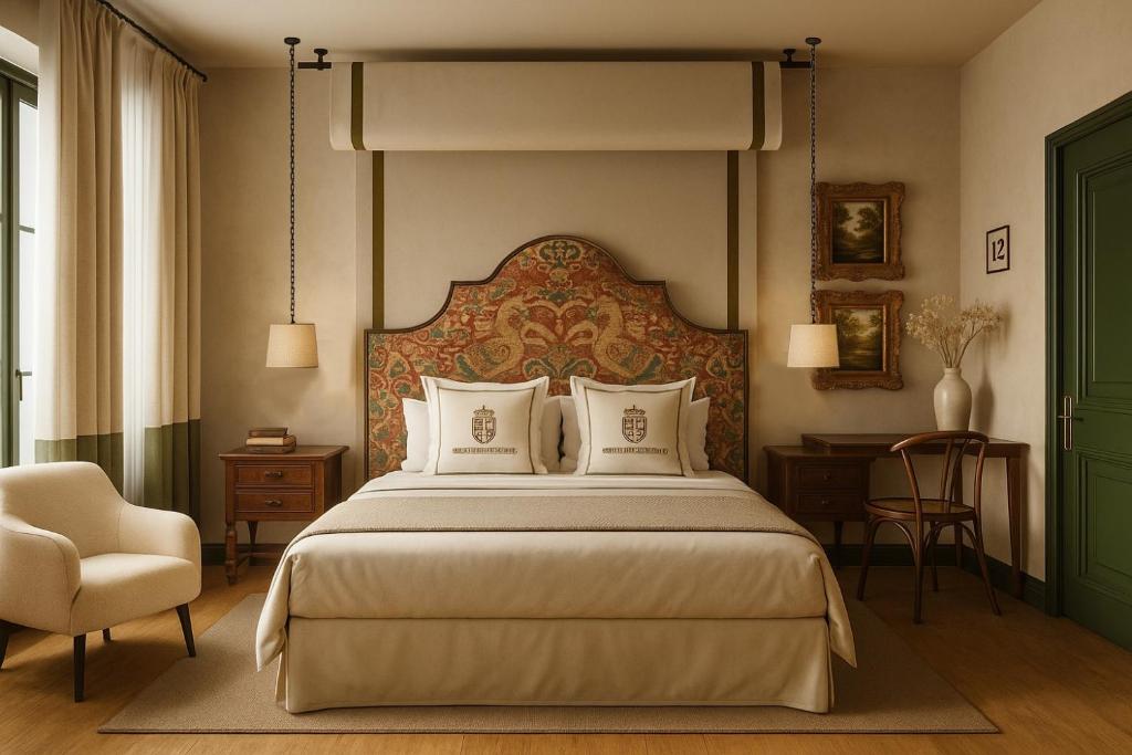 Postel nebo postele na pokoji v ubytování Convento Parador San Esteban de Gormaz