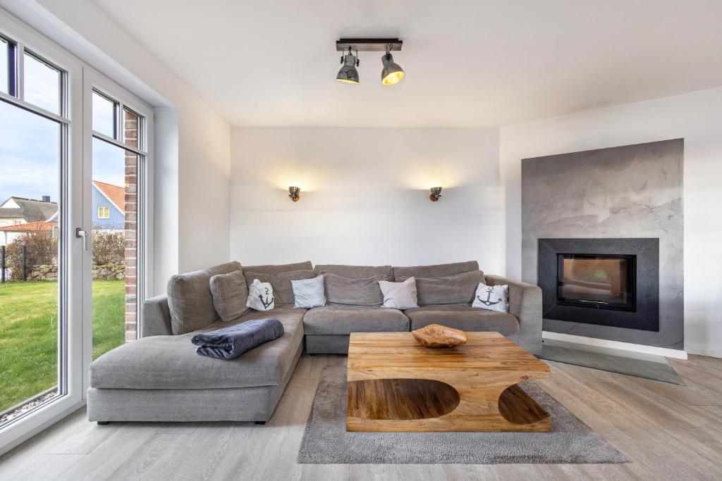 Χώρος καθιστικού στο Ferienhaus Treibholz