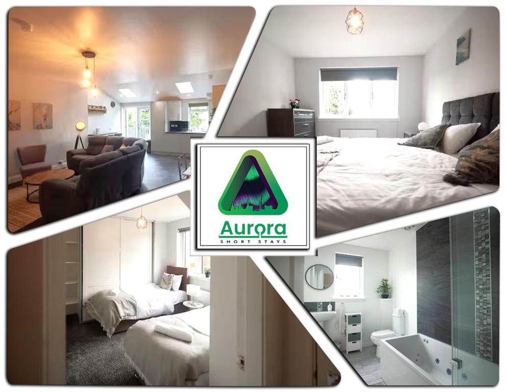 Ένα ή περισσότερα κρεβάτια σε δωμάτιο στο Modern 3BR Escape in Stonehouse - Sleeps 6 - Parking