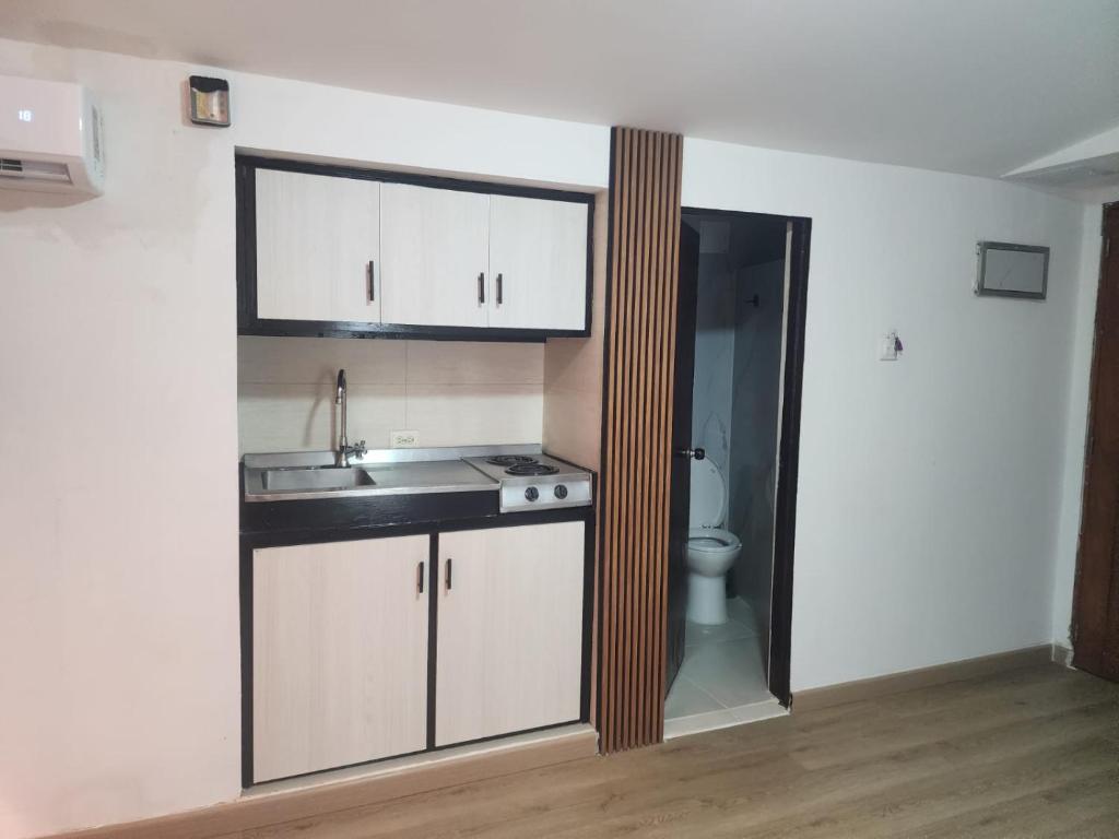 Køkken eller tekøkken på Lindo estudio con espectacular vista