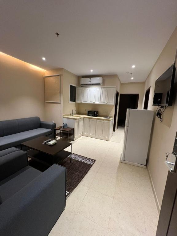 Η κουζίνα ή μικρή κουζίνα στο مرج الزيتون للشقق المخدومة