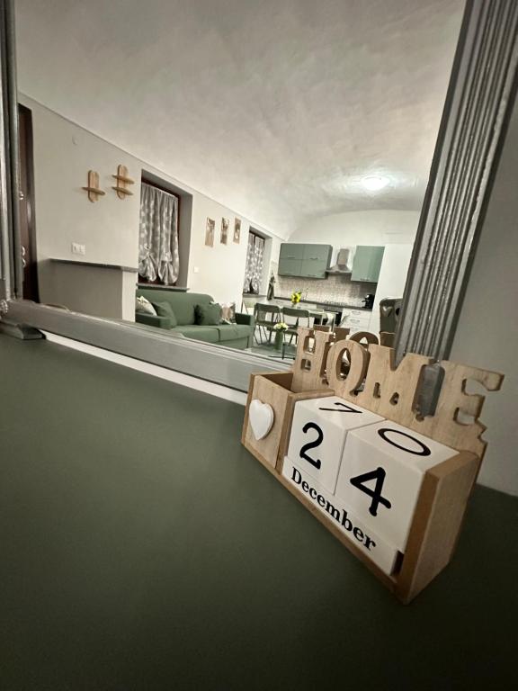 a house with a cardboard box in front of a living room at Verde Speranza Apartment in Crescentino