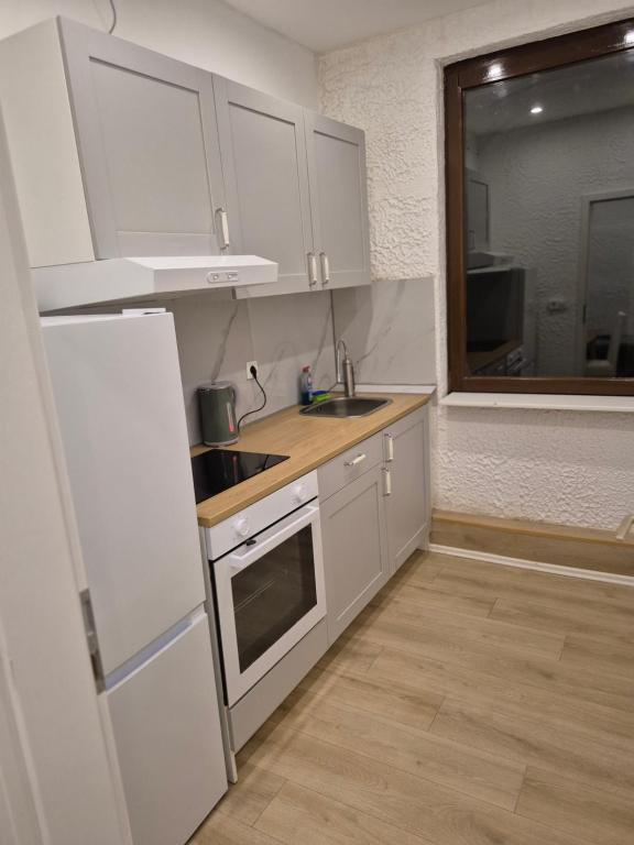 Η κουζίνα ή μικρή κουζίνα στο Finkenwerder Larisa's Nr 21