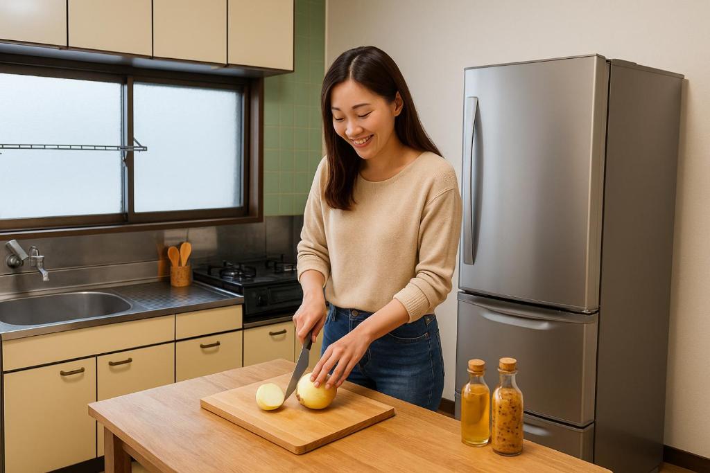 Kuchyň nebo kuchyňský kout v ubytování さんこ戸建て1号棟