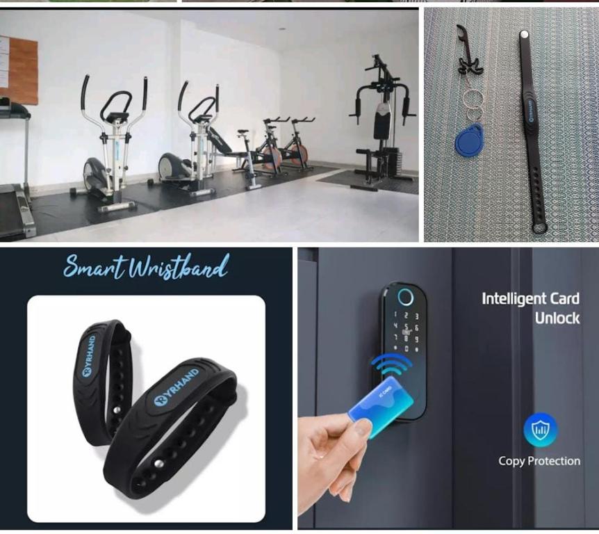 a collage of two pictures of a remote control at 3 habitaciones 2 Aires Central in Cúcuta