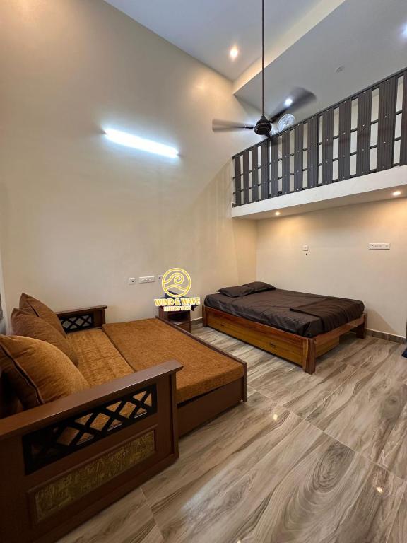 O zonă de relaxare la Wind and Wave Resorts and Luxury Rooms Near Pondy and Auroville