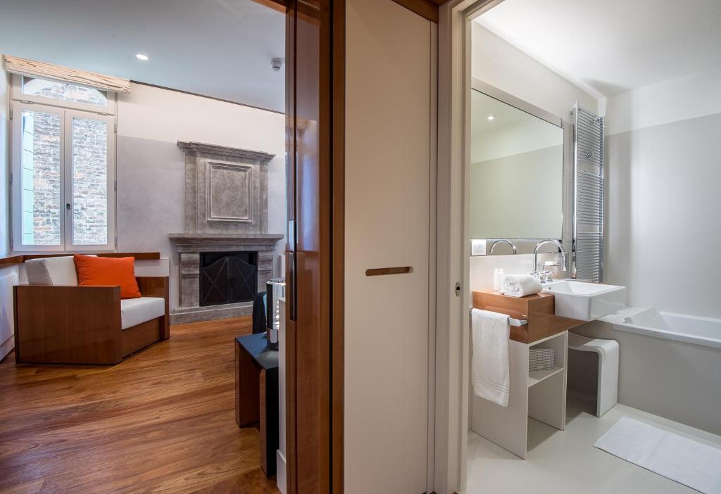 Koupelna v ubytování Hotel Rialto