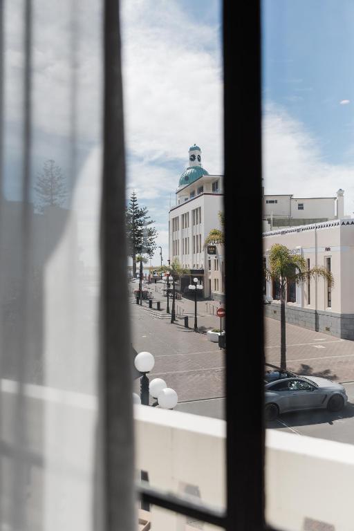 a view of a street from a window at Criterion Hotel Napier in Napier