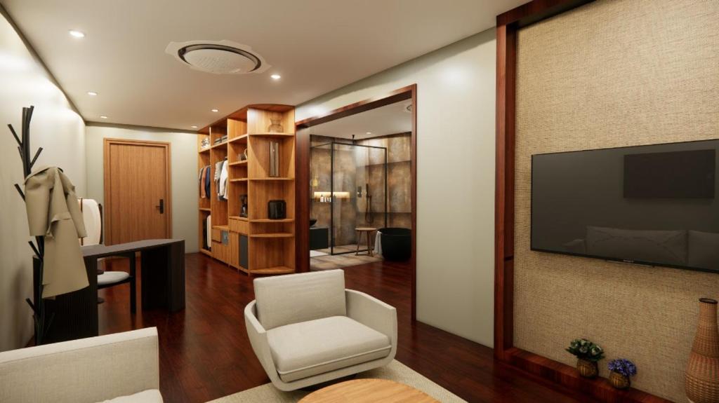 TV/trung tâm giải trí tại Ubucuti Gorilla Lodge