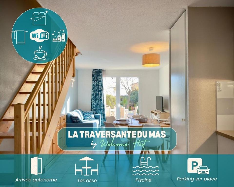 Κάτοψη του La Traversante du Mas, 6 pers piscine à Calvisson