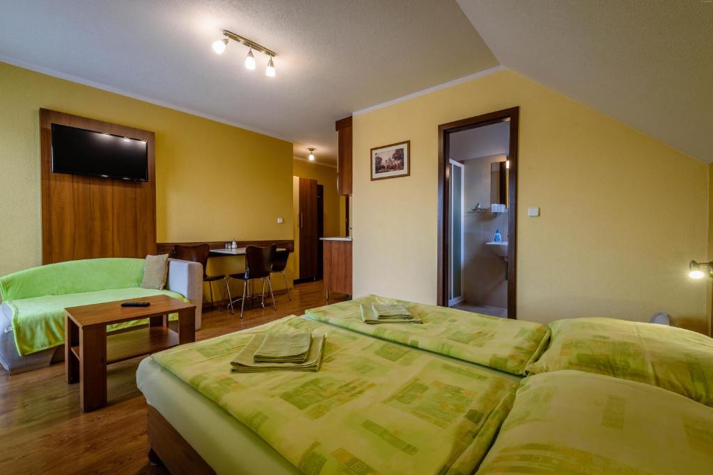 TV a/nebo společenská místnost v ubytování Apartmany Hujer