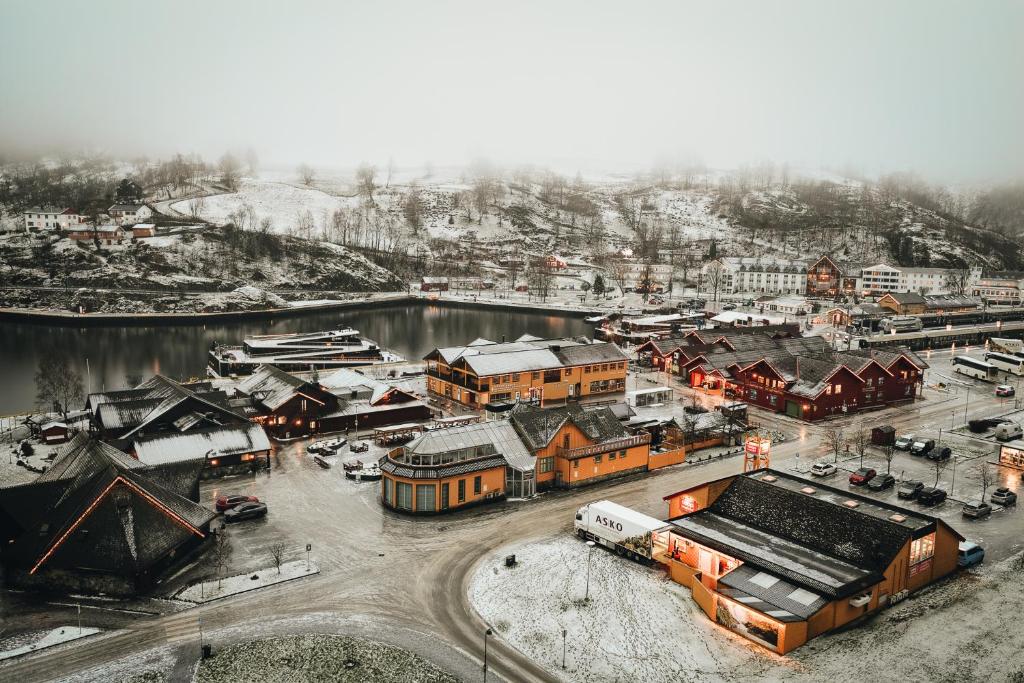Flåmsbrygga Apartments v zimě
