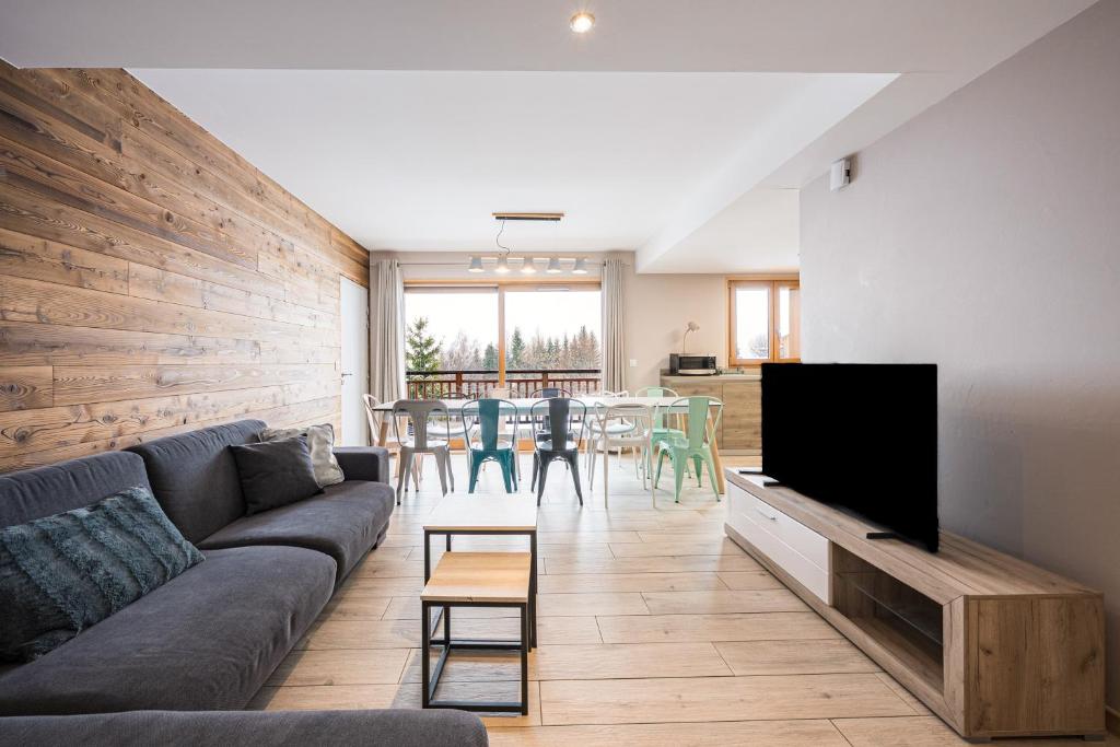 Μια τηλεόραση ή/και κέντρο ψυχαγωγίας στο Alphonsine Ski Lodge