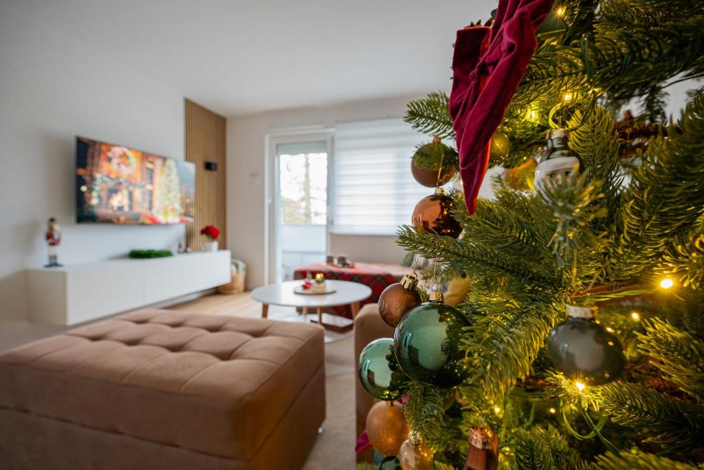 Posezení v ubytování Apartment under the Larch