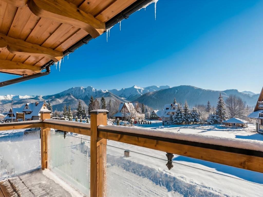 Cảnh núi rừng hoặc tầm nhìn ra núi từ khách sạn căn hộ