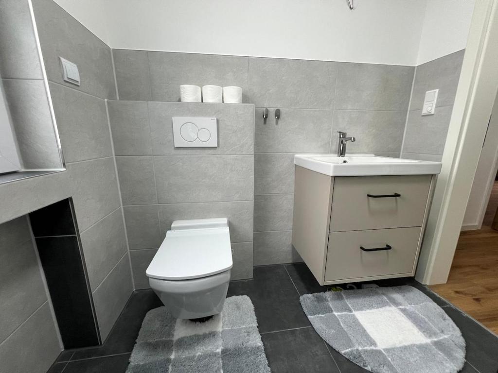 Koupelna v ubytování Monteurswohnung Mesum