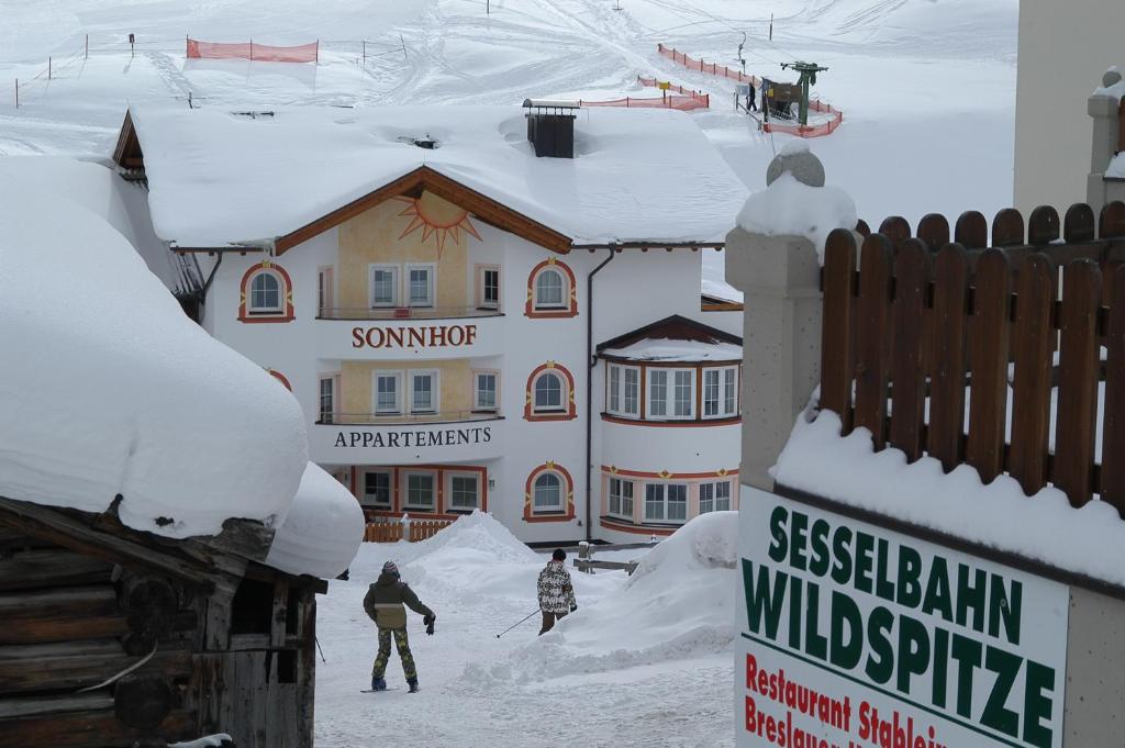Sonnhof Appartements during the winter