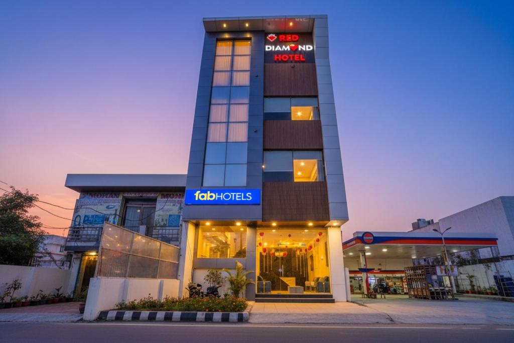 a building with a sign on the front of it at Via Red Diamond in Ghaziabad