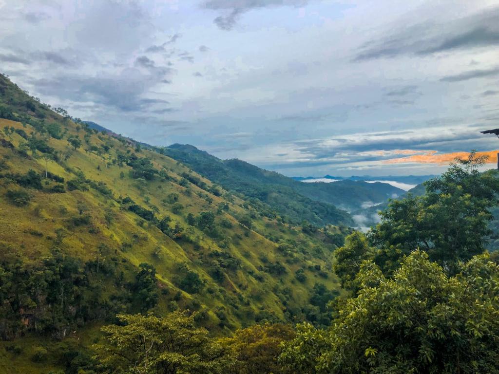 a view of a valley in the mountains at Monaco Tangalle in Nikawatawana
