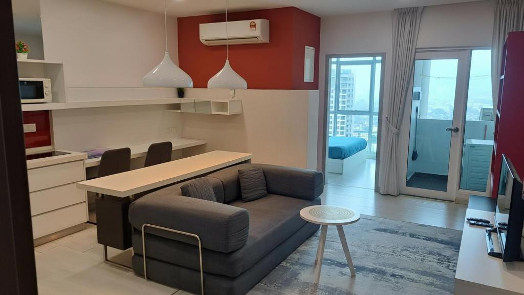 Posezení v ubytování Straits Garden Suites Georgetown Penang 1BRcondo