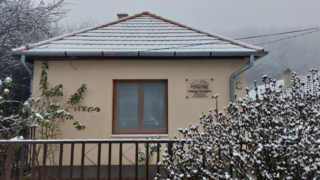 CserépváraljaにあるFaluvégi Vendégházの屋根の雪家