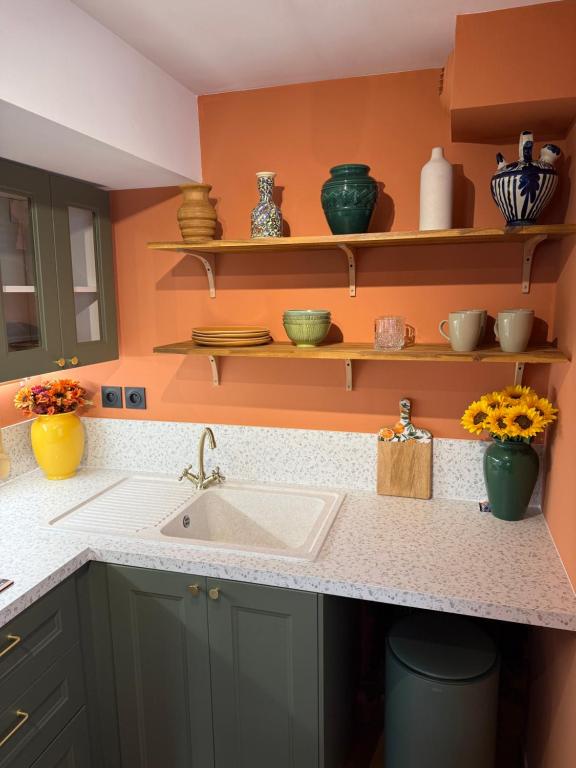 مطبخ أو مطبخ صغير في Casa Tulum