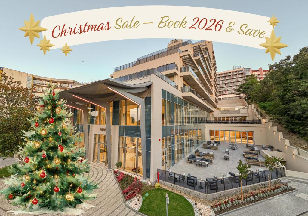 Weihnachtsangebote buchen und in einem Gebäude sparen in der Unterkunft Poseidon Beach Resort - a NEW 5-Star Experience - PREMIUM ALL INCLUSIVE, FREE Beach Access, EV station in Goldstrand