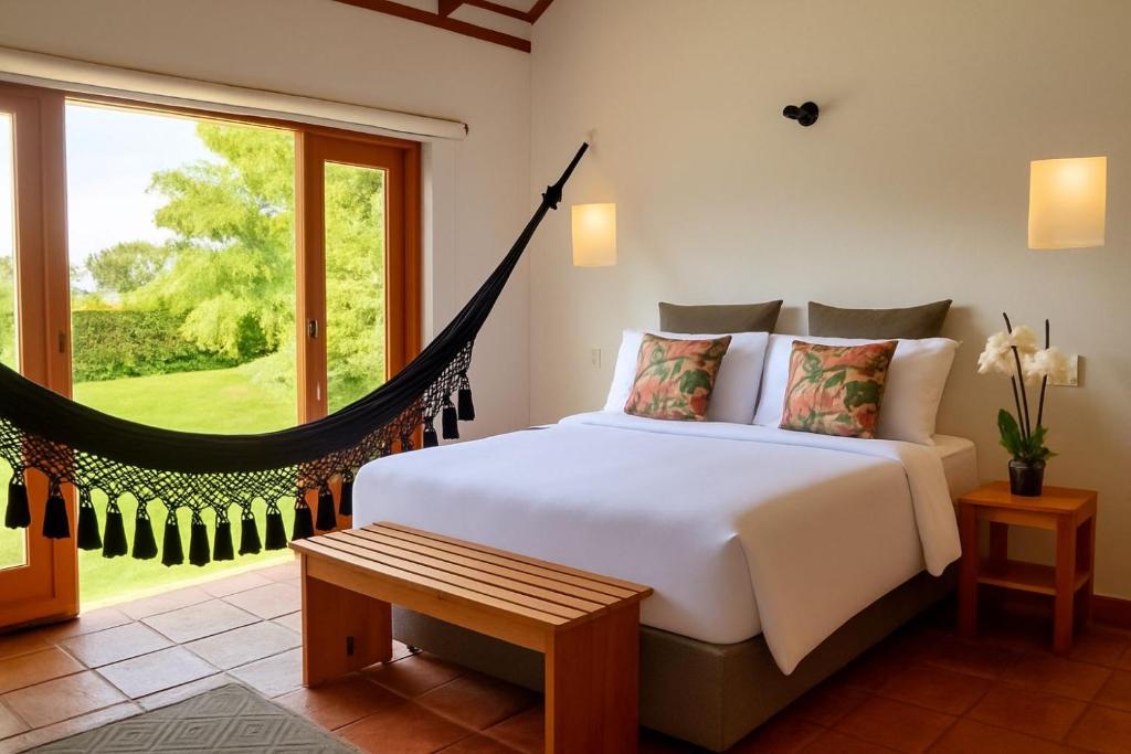 En eller flere senge i et værelse på Chalet Privado