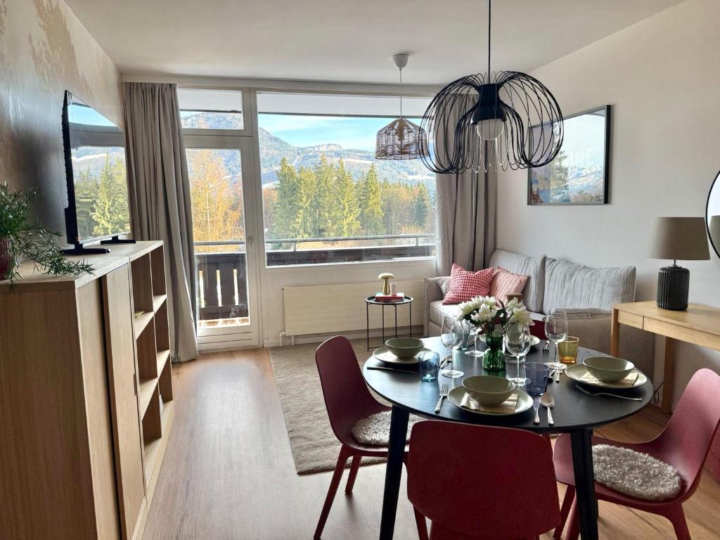 Et opholdsområde på Bergzeit Apartments