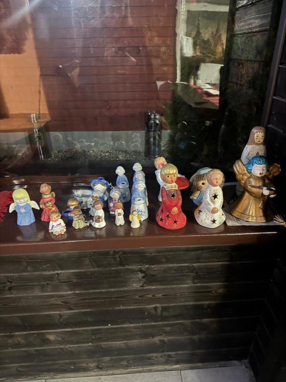 a group of figurines sitting on a table at Royal Transylvanian Castle - near Banffi in Gherla