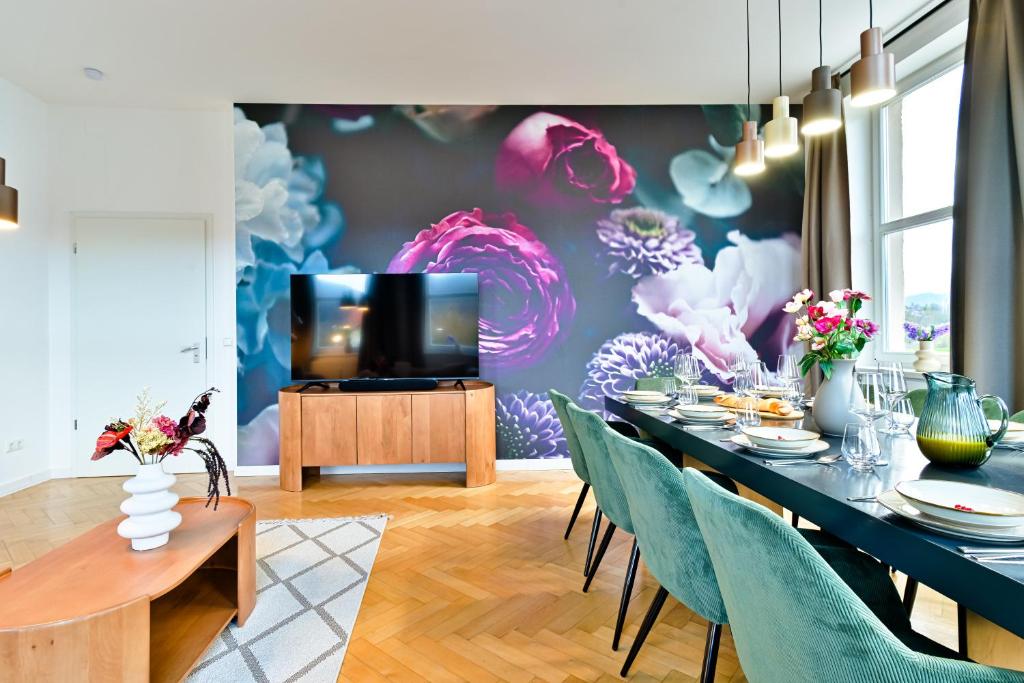 Χώρος καθιστικού στο Luxus Apartments - Mitten in Deutschland - Perfekte Lage - Parkplatz