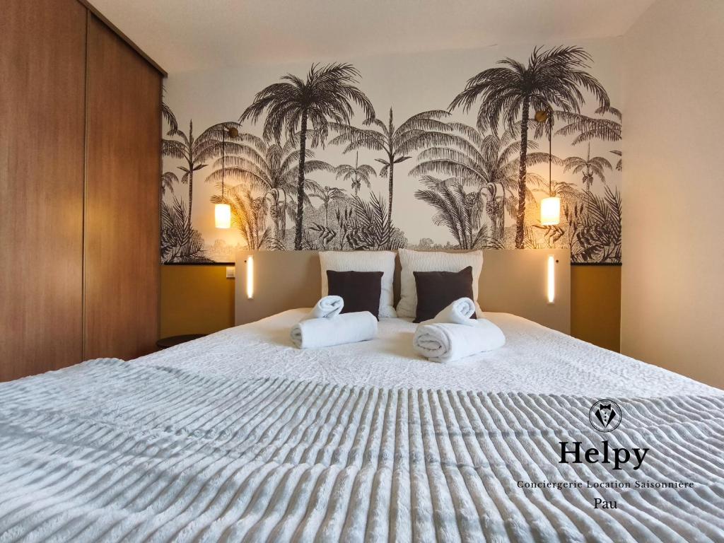 Ένα ή περισσότερα κρεβάτια σε δωμάτιο στο Résidence calme-2 pers-parking gratuit-clim