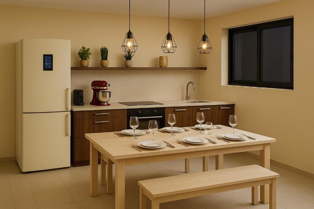 Kuchyň nebo kuchyňský kout v ubytování Le JoliCoeur