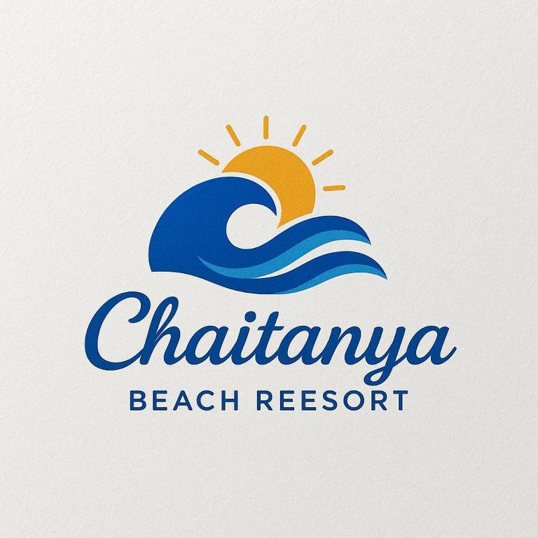 a beach resort logo with a wave and the sun at Chaitanya Beach Reesort in Dapoli