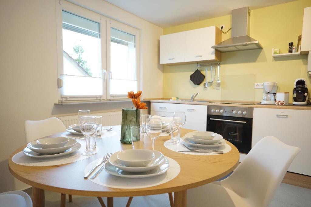 Η κουζίνα ή μικρή κουζίνα στο Sonnenhöhe Apartment