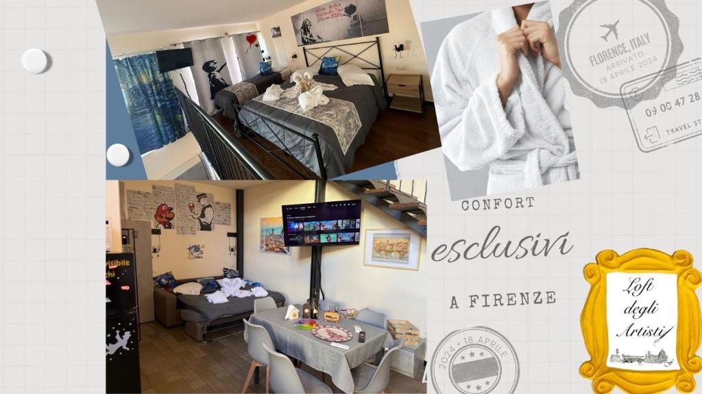 Una cama o camas en una habitación de Exclusive Loft degli Artisti