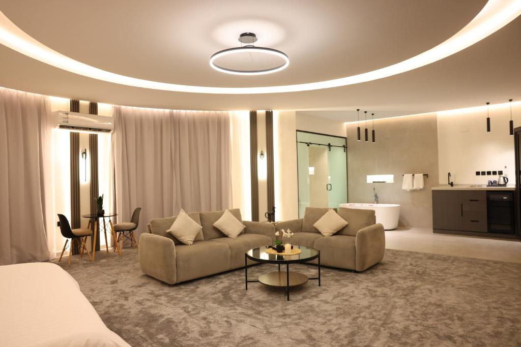 Χώρος καθιστικού στο Jood Alula Apartment