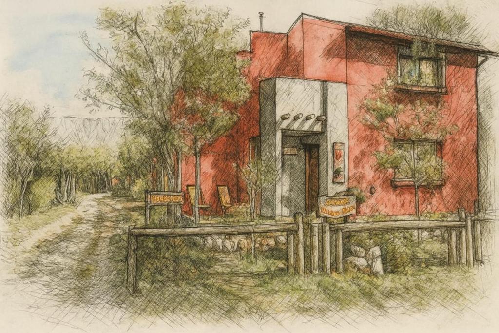 Casitas Volver a Nacer في كاربينتيريا: رسم لمنزل بجوار مبنى