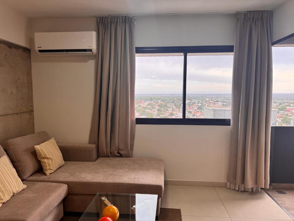 Χώρος καθιστικού στο Mate de Luna