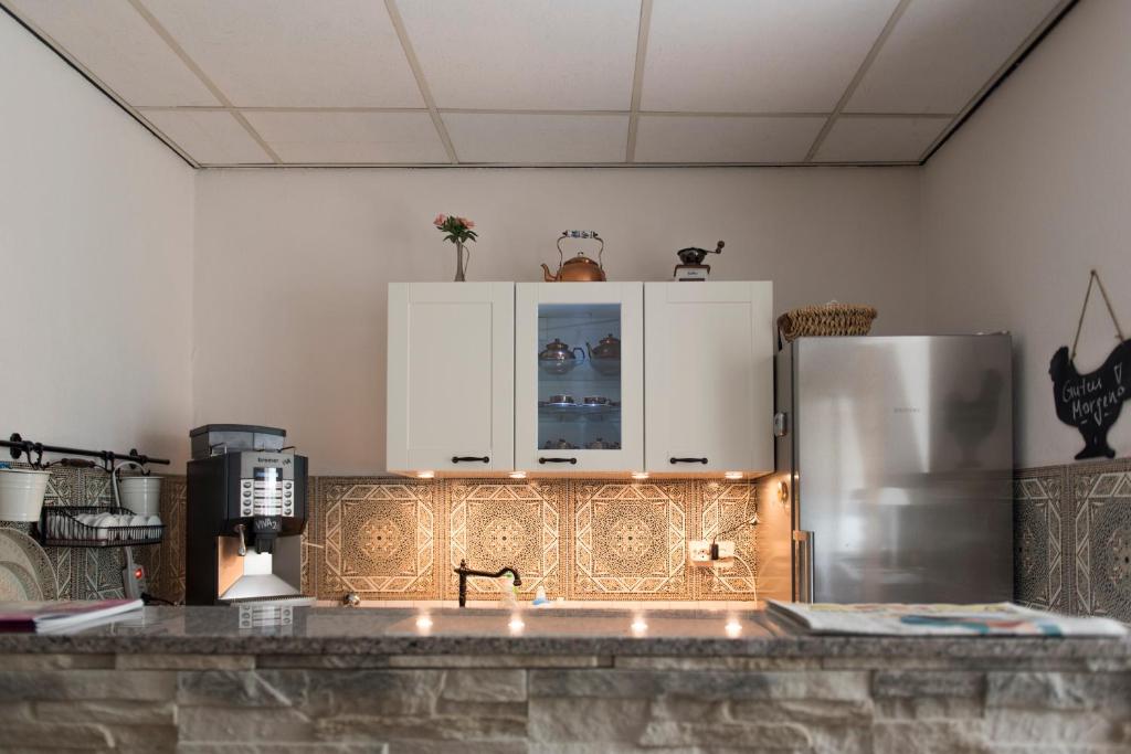 Kuchyň nebo kuchyňský kout v ubytování Hotel Baccara