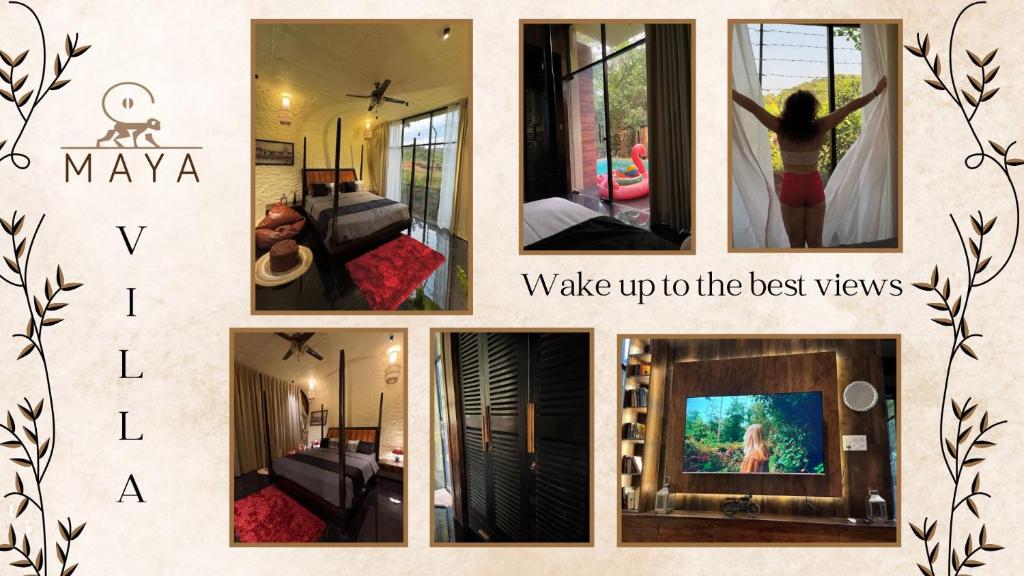 Un collage de diferentes imágenes de una habitación. en Maya Nature Retreat by Ella's Escape, en Mandrem