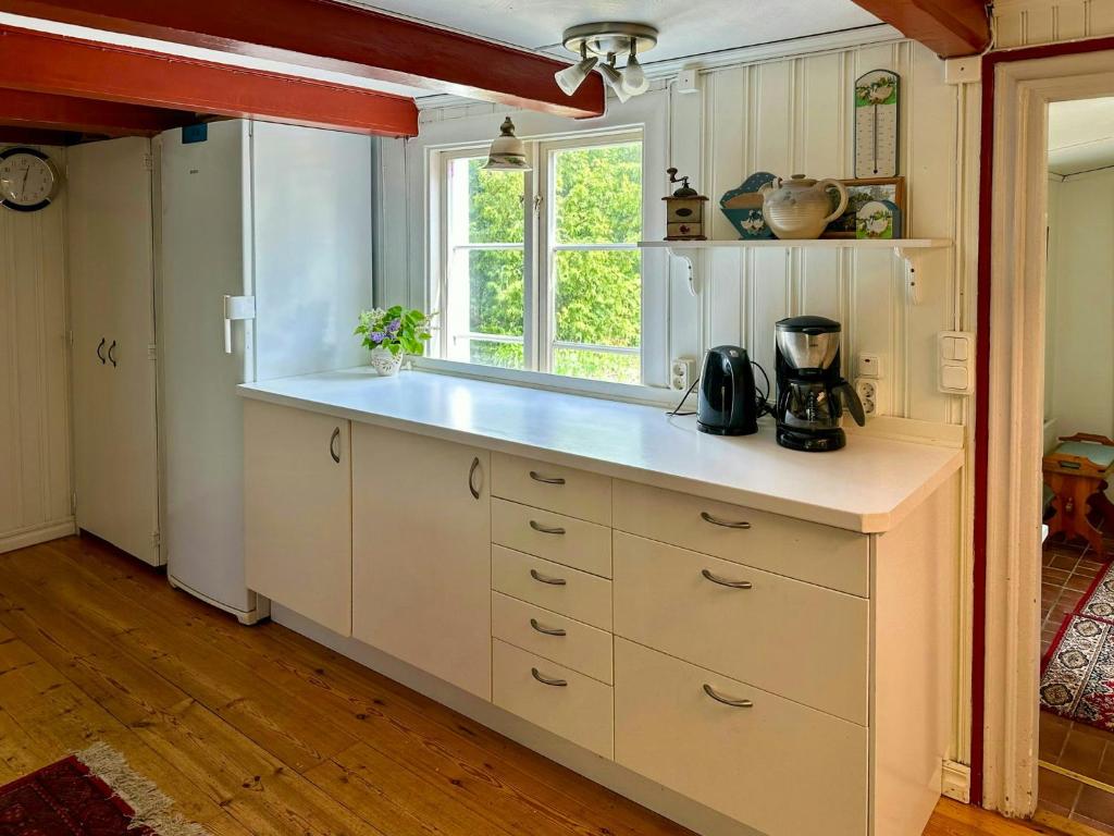 Kuchyň nebo kuchyňský kout v ubytování 1700-Talshus Med Glasveranda I Småland