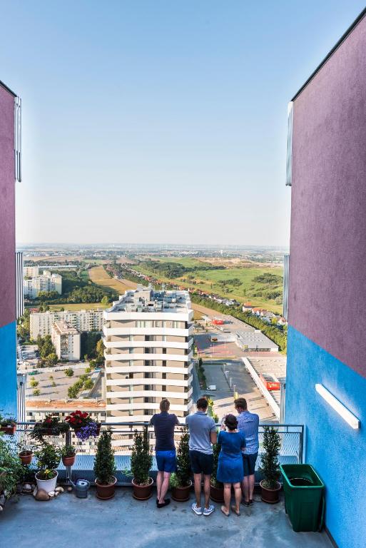 Balkón nebo terasa v ubytování Sky View Apartment Vienna