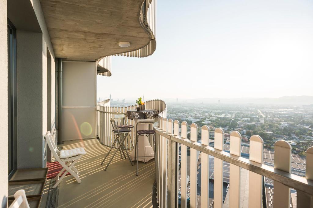 Balkón nebo terasa v ubytování Sky View Apartment Vienna