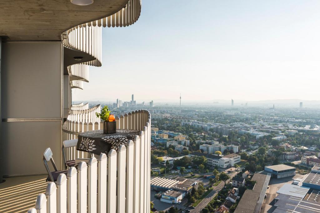 Balkón nebo terasa v ubytování Sky View Apartment Vienna