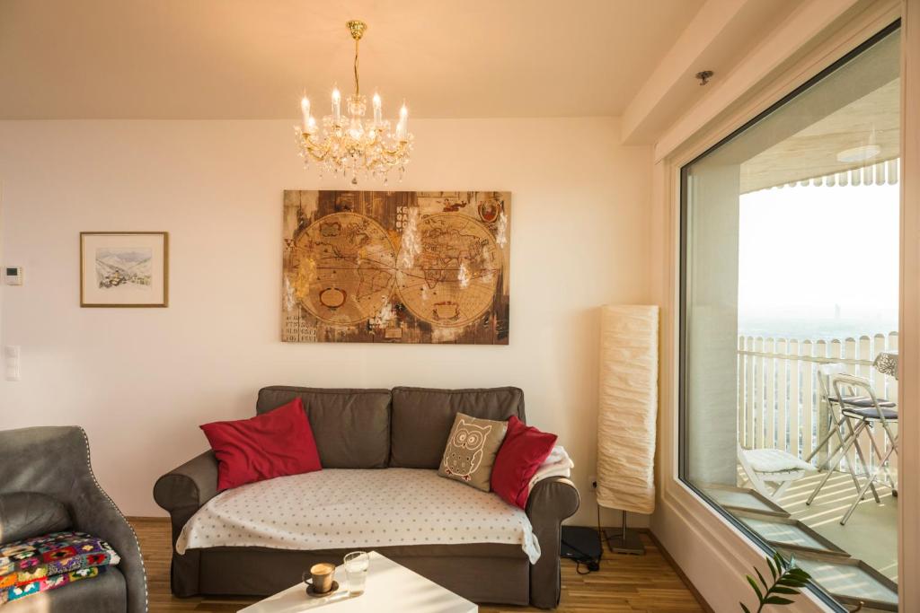 Posezení v ubytování Sky View Apartment Vienna