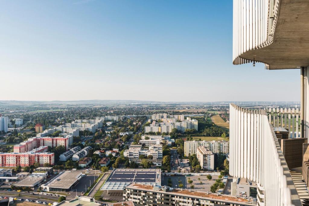Nespecifikovaný výhled na destinaci Vídeň nebo výhled na město při pohledu z apartmánu