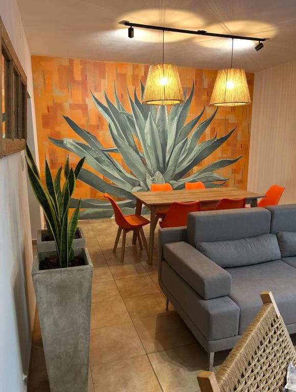 Χώρος καθιστικού στο Casa Frida - Alojamiento exclusivo para Mujeres -