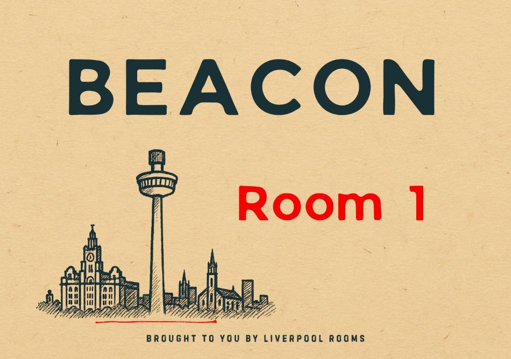 Un libro con una imagen de un faro y un pueblo. en Beacon Apart-hotel, en Liverpool
